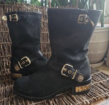 Vince Camuto Winchell Boots Black Leather Size 8.5 Medium Width