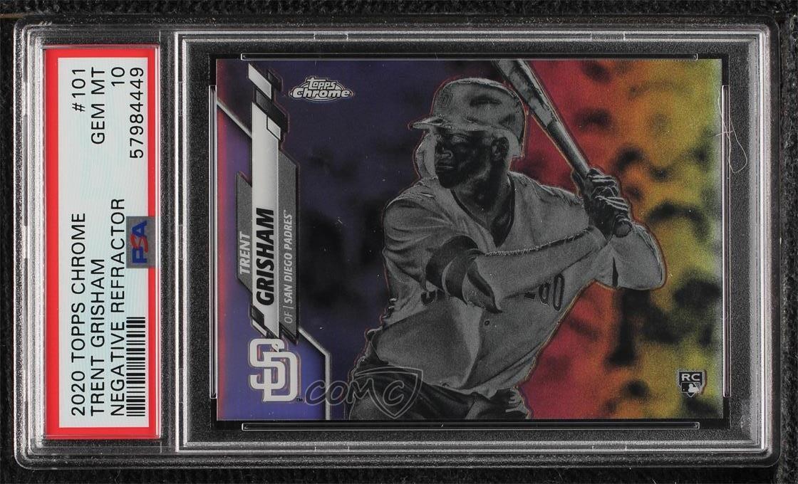2020 Topps Chrome Negative Refractor Trent Grisham #101 PSA 10 GEM MT 4al