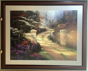 Large Signed Thomas Kinkade "Spring Gate" Limited Edition Lithograph Numbered
