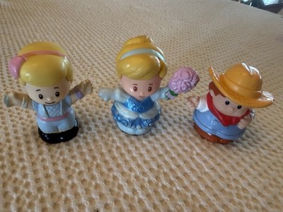 Lot Little People Figures, Disney Cinderella, Little Bo Peep & Vtg Farmer