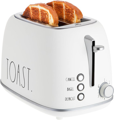 Retro 2 Slice Stainless Steel Toaster Wide Slot 6 Browning Bagel Cancel White