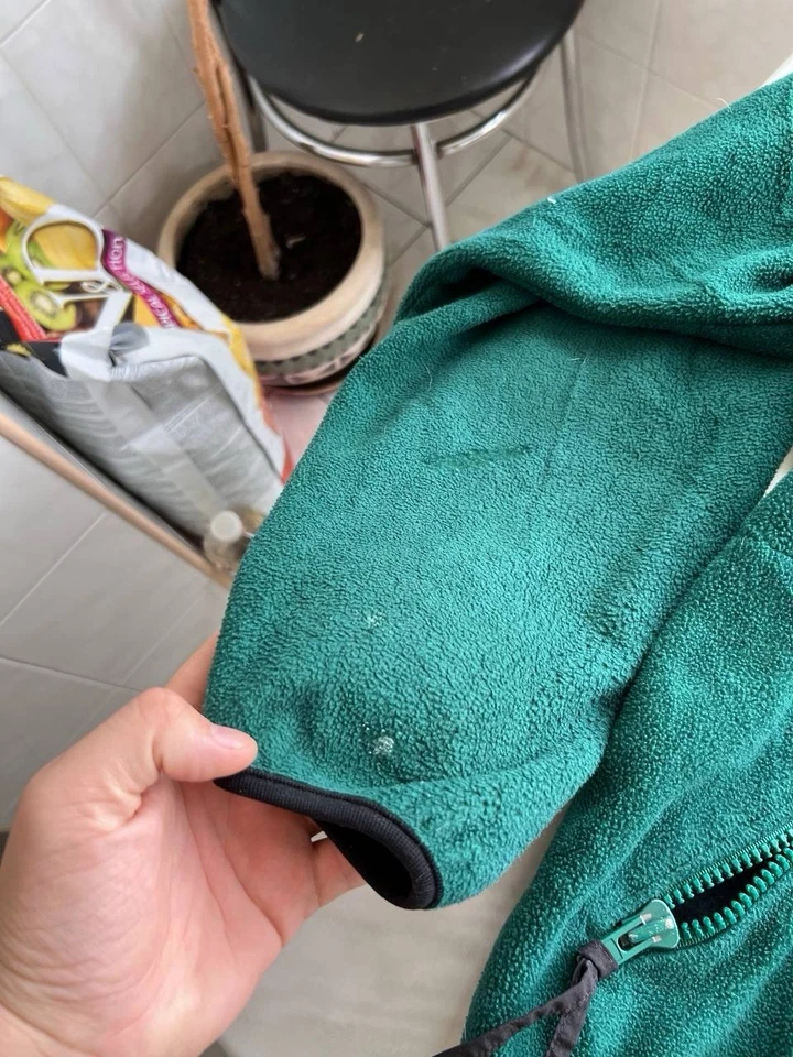 Vintage Lehman Brothers Zip Hoodie Fleece Jacket USA LB 92s Green Banker Finance - Image 3 of 4