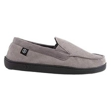 Men's Diamond Corduroy Moccasin Indoor/Outdoor Slipper with 9.5-10.5 Ash