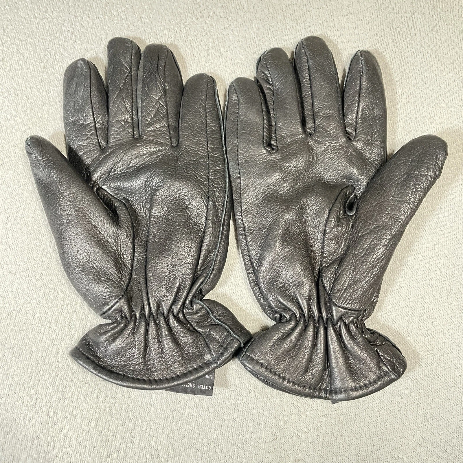 Wilson Mens Full Leather Gloves in Black Size Large Thinsulate