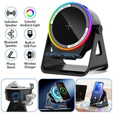 Smart Induction Speaker Bluetooth 5.3 Wireless Charger Phone Stand For Samsung