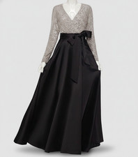 Xscape Women's Black Sequinned Top Ball Gown Dress Size 8