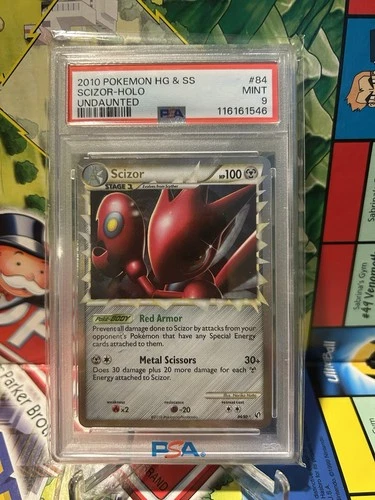 2010 POKEMON HEARTGOLD & SOULSILVER UNDAUNTED #84 SCIZOR PRIME HOLO PSA 9