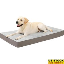 Orthopedic Dog Bed Waterproof Plush Removable Cover Durable Zipper Foam Support