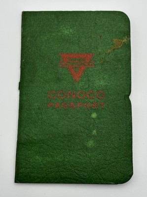 1932 Conoco Travel Bureau Passport Gas & Oil Service Station Travel Booklet GRN