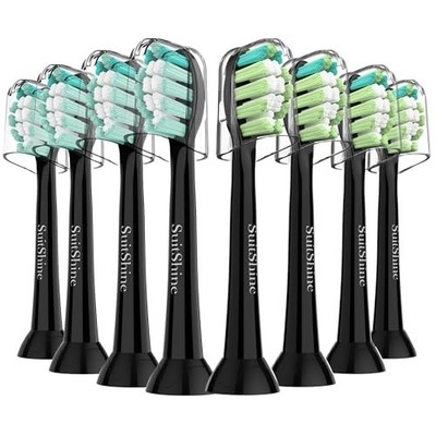 8x Packs Black for Philips Soni-care Diamond Clean Toothbrush Heads  USA