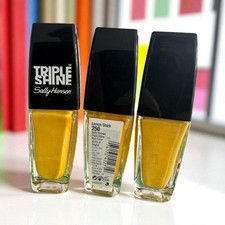 SALLY HANSEN Triple Shine Lemon Shark Set of 3 Nail Polish Lot NEW NWT