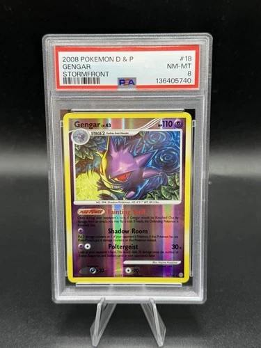 2008 POKEMON DIAMOND & PEARL STORMFRONT #18 GENGAR-REVERSE FOIL PSA 8