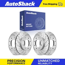 Front Rear Drilled Slotted Brake Rotors Set for Chevy Express 2500 4.8L V8