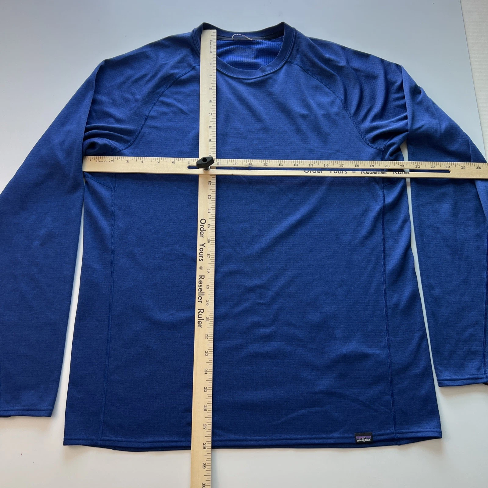 Patagonia Capilene Base Layer Shirt Men's Large Blue Midweight Long Sleeve Crew