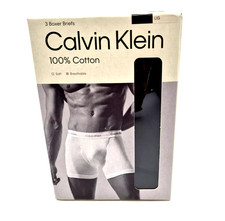 Calvin Klein 100 Cotton Classic Fit 3 Large Black Boxer's Briefs