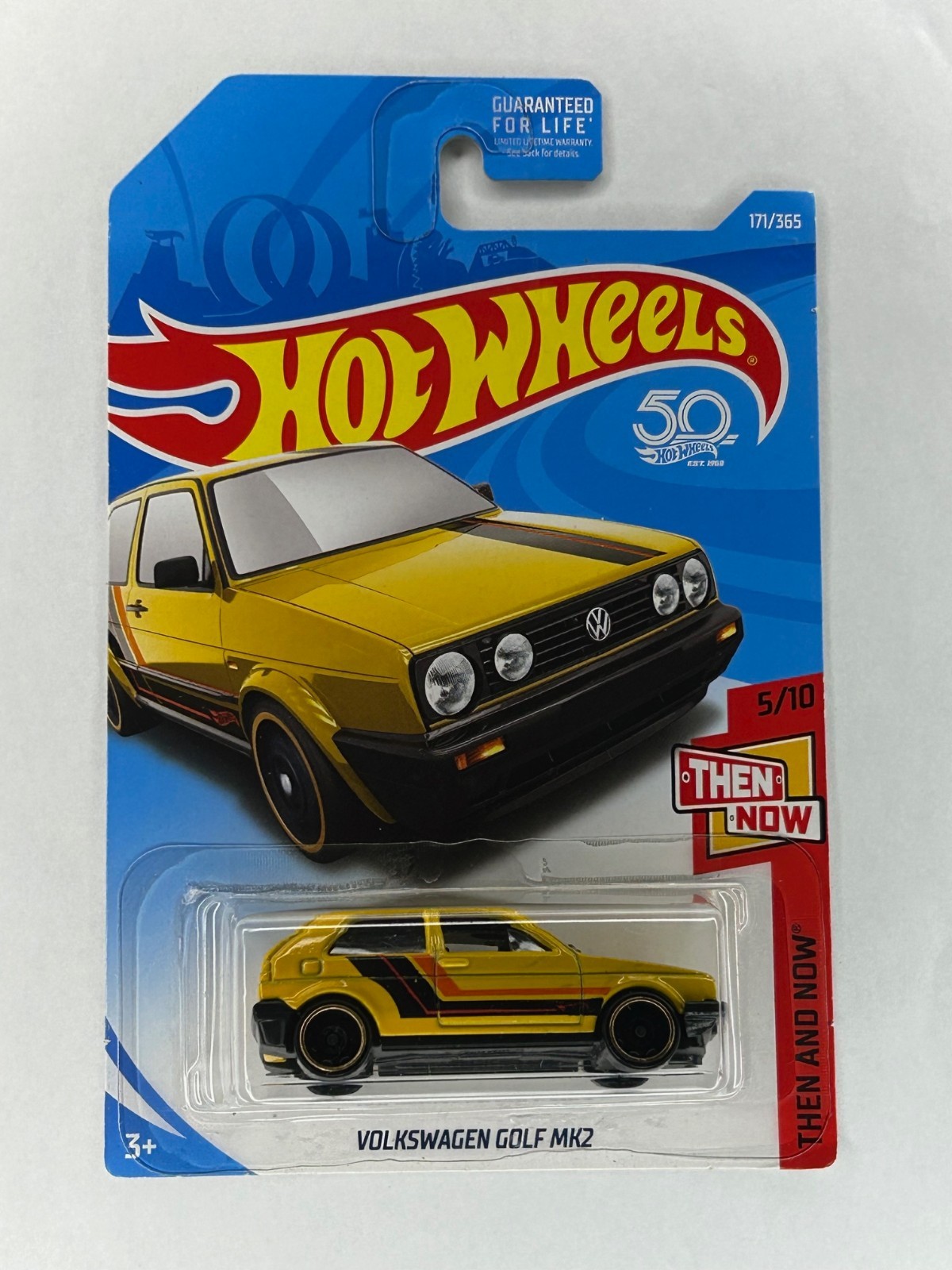 Hot Wheels Volkswagen Golf MK2 171/365 [Yellow] Then And Now 5/10 New Nip