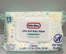 Little Tikes Ultra Soft Baby Wipes Fragrance Free 72 Wipes 5.5x7.87in