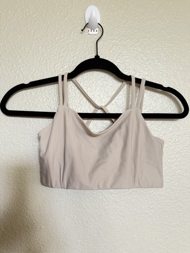 MANOLA Movement Atelier Sports Bra Small Beige Strappy Back Luxury Yoga Pilates