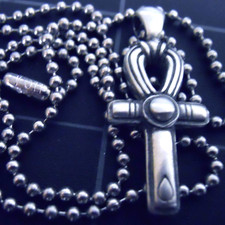Ankh Necklace Egyptian Pendant Stainless Steel Ball Chain New Life Charm Vintage