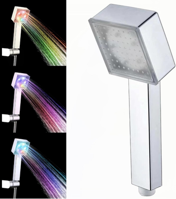 #ad Square Led Shower Head with Handheld Automatically Color Changing High Pressure $23.63