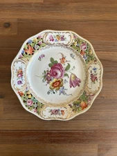 CARL THIEME DRESDEN PORCELAIN HAND PAINTED FLORAL 7.25” RETICULATED PLATE