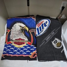 VTG Harley Davidson Handkerchief Bandana 21x21 Eagle Flag  Miller Lite Bandana