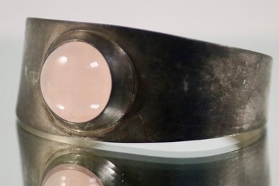   Designer Armreif Bengt Hallberg Åke Lindström Schweden Silber Rosenquarz 34g