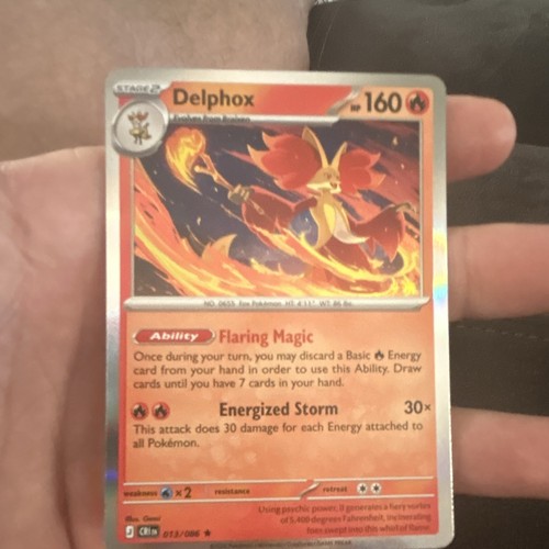 Delphox 13/106 XY Holo Rare EN 2014 Stage 2 Pokemon TCG 160 HP