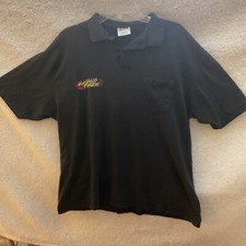 Vintage FAST TRACK Single Stitch polo shirt by Hanes active wear made in USA XL