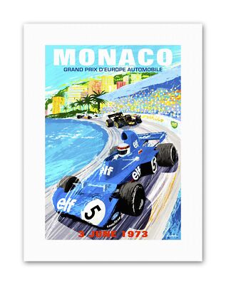 Motor Monaco Grand Prix 1973 Neues Bild Vintage Sport Leinwand Kunstdruck