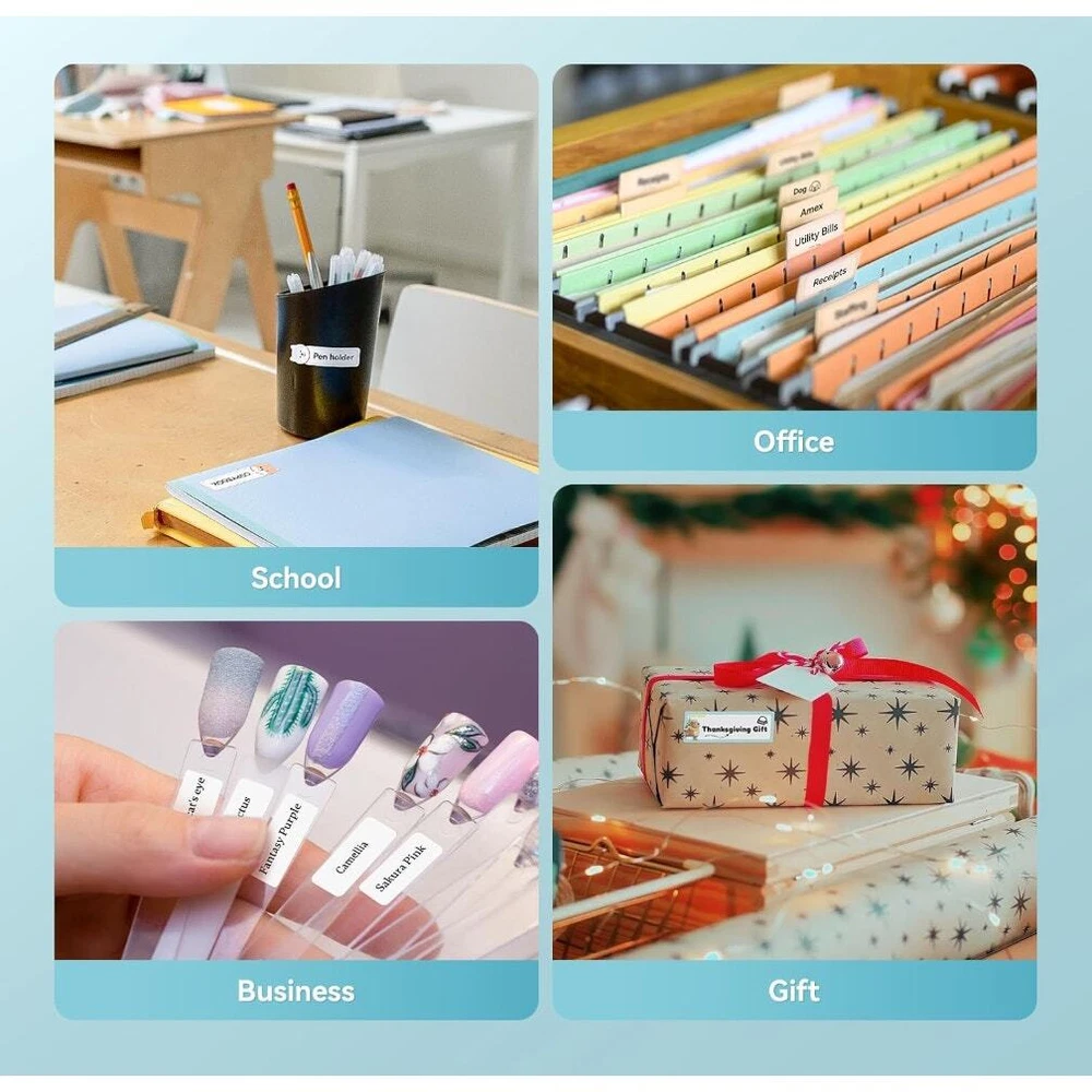 Wireless Label Maker with USB Rechargeable Battery Multiple Templates Includes Label Tape