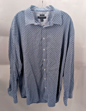 Pronto Uomo Dress Shirt Men's Size: 2X Blue Classic Fit Cotton Non-Iron