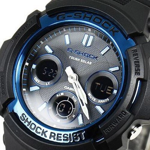 Casio watch G-SHOCK BLACK/BLUE AWG-M100BC-2AJF Men from japan New