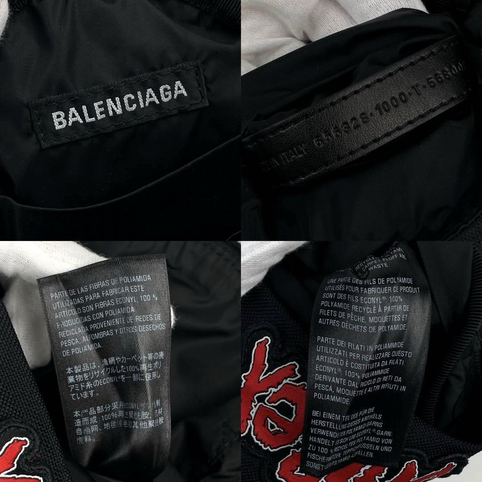 Balenciaga Oversized Mini Backpack Logo Patch Crossbody Rucksack Canvas