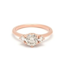 2Ct Round Lab Created Diamond Three Stone Engagement Ring 14K Rose Gold Plated