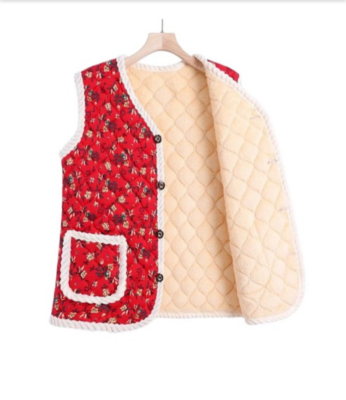 Korean Quilted Winter Vest Floral Pattern 5XL Gimjang Kimchi K