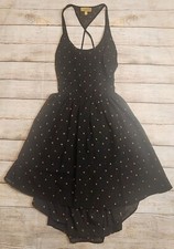 Princess Vera Wang Size L Black Pink Hearts Razorback Mini Dress Open Back