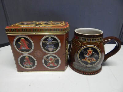 Budweiser Historical A&E series  Stein Mug Anheuser  vintage Ceramarte 1930 ED.
