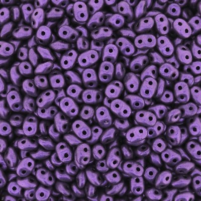 Czech Superduo Two-hole Seed Beads 5x2.5mm Metallic Purple 22GM SD-523980-79021