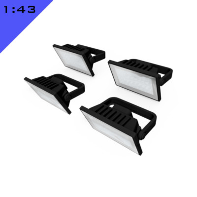 3D gedruckt Resin 4x FLOODLIGHT Maßstab 1:43 Spur O Modell Miniatur Diorama Layout