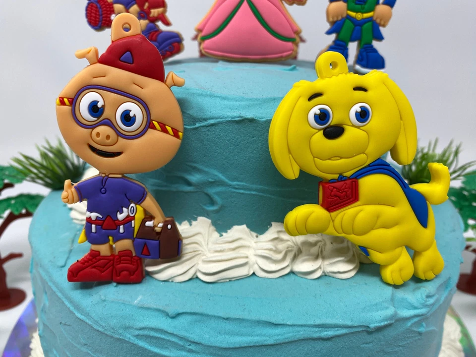 Super Why Birthday Cake Topper Set Brand New Featuring Red and Princess Pea - Image 3 of 4