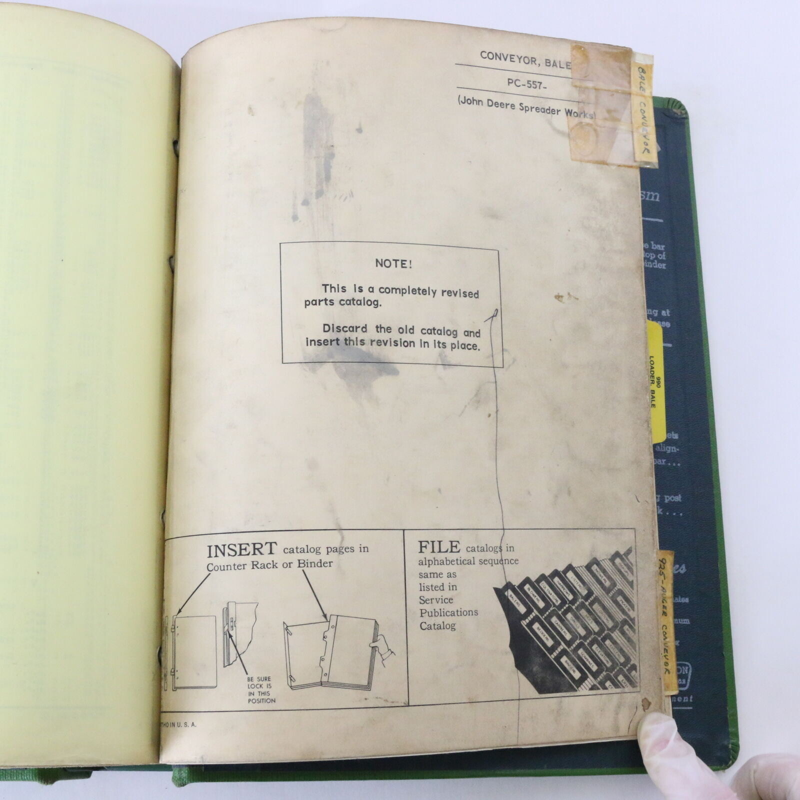 John Deere Spreader Conveyor Bale Parts Catalog PC557 1965 eBay