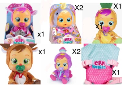 Cry babies by IMC Full size doll  Crys Real Tears  X7  + 1 Outfit NEW