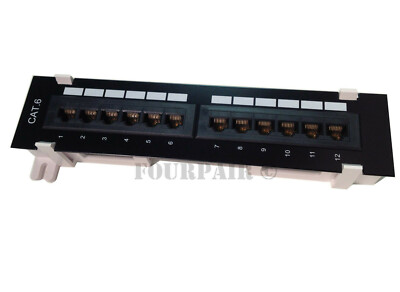 NEW CAT6 12 Port Patch Panel RJ45 110 Network Mini Surface Wall Mount Bracket