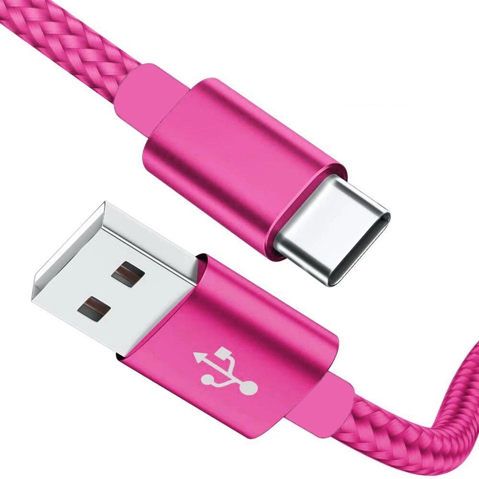 3-Pack USB to USB C Type C Fast Charging Data SYNC Charger Cable Cord 6FT Pink - Image 2 of 4