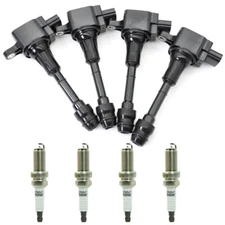 4 Pack Ignition Coil & Spark Plug for Niisan Altima Sentra X-Trail 2.5L UF350 US