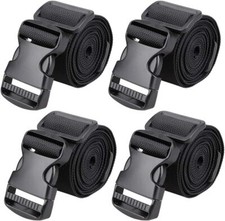 Black Utility Luggage Straps with Adjustable Buckle 2 in x 9.5 ft 4-Pack