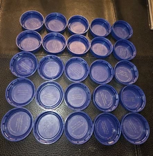 Lot of 100 pcs Snapple "Real Facts" Plastic Bottle Caps Blue Color - Used