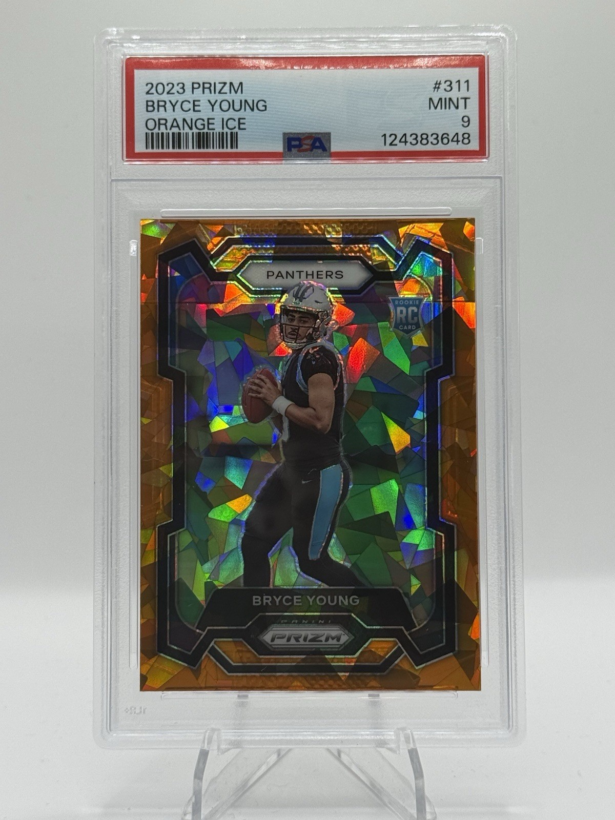 Bryce Young PSA 9 2023 Panini Prizm Rookie Orange Ice #311 Panthers