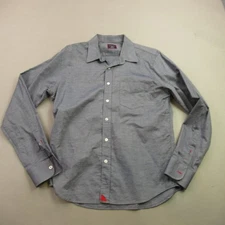 Untuckit Shirt Mens Medium Long Sleeve Button Front Casual Blue Gray Slim Fit